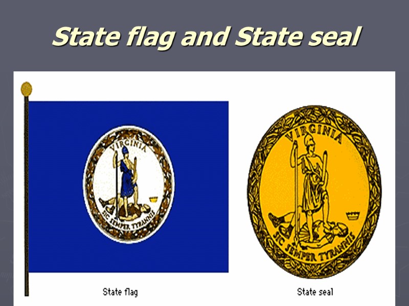 State flag and State seal